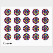 Rond Sticker Rose Neon (Feuille)
