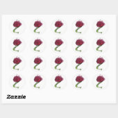 Rond Sticker Rose peint (Feuille)