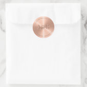 Rond Sticker rose pour enveloppes d'or avec Monogramme (Sac)