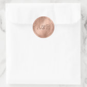 Rond Sticker rose pour enveloppes d'or avec Monogramme (Sac)