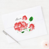 Rond Sticker "Rose Red I Love" (Enveloppe)