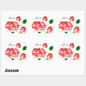Rond Sticker "Rose Red I Love" (Feuille)