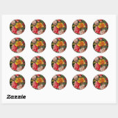 Rond Sticker Rose romantique (Feuille)