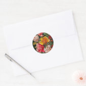 Rond Sticker Rose romantique (Enveloppe)