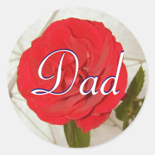Rond Sticker Rose rouge papa