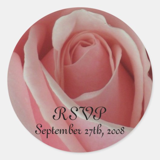 Rond Sticker rose RSVP (Devant)