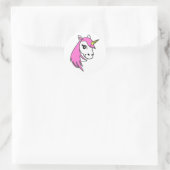 Rond Sticker rose Unicorne (Sac)