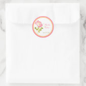 Rond Sticker rose, vert, jaune, blanc Peony 1,5 pouces (Sac)