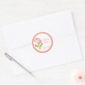 Rond Sticker rose, vert, jaune, blanc Peony 1,5 pouces (Enveloppe)
