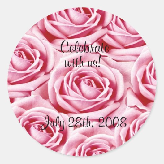Rond Sticker Roses Rose (Devant)