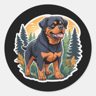 Rond Sticker Rottweiler