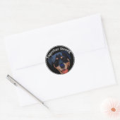 Rond Sticker Rottweiler Sterk Vertrouwen (Envelop)