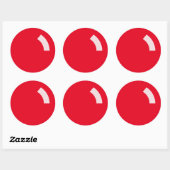 Rond Sticker rouge brillant de Noël (Feuille)