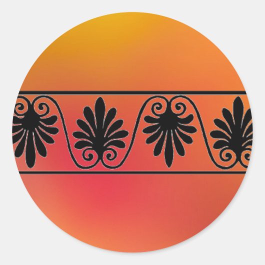 Rond Sticker rouge et orange (Devant)