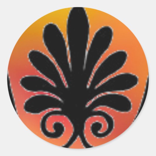 Rond Sticker rouge et orange (Devant)