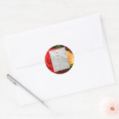 Rond Sticker rouge jaune Mariage blanc (Enveloppe)