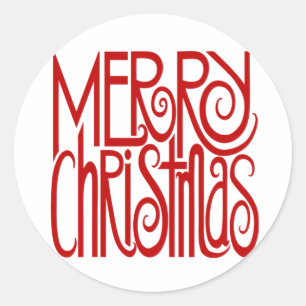 Rond Sticker rouge Joyeux Noël
