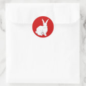Rond Sticker rouge lapin (Sac)