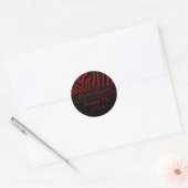 Rond Sticker rouge noir Zebra Sweet 16 (Enveloppe)