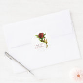 Rond Sticker rouge, Rose rouge (Enveloppe)