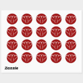 Rond Sticker rouge Valentine Hearts (Feuille)