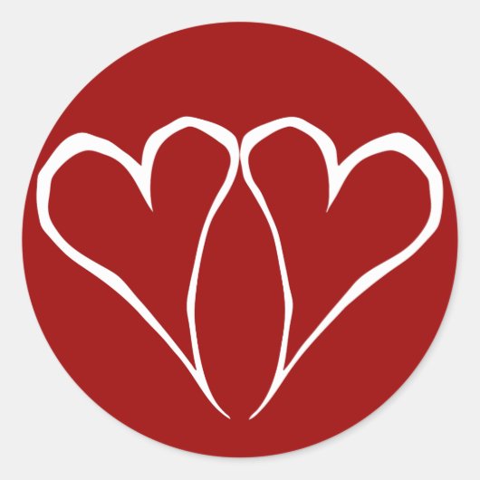 Rond Sticker rouge Valentine Hearts (Devant)