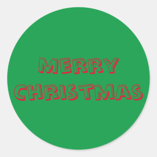 Rond Sticker rouge vert pour l'Alphabet de Noël par Jan