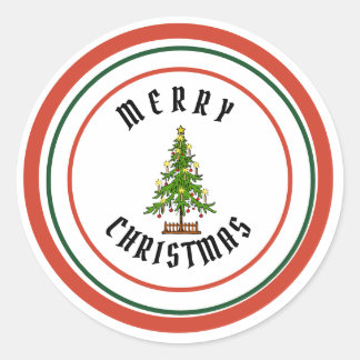 Rond Sticker ROUND CLASSIQUE DE MERRY CHRISTMAS