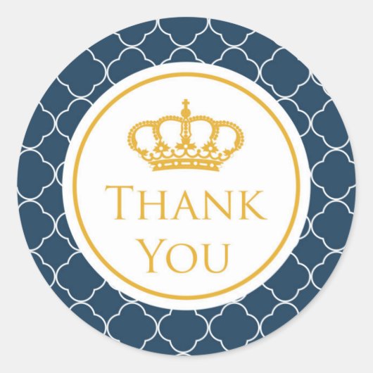 Rond Sticker Royal Blue Crown Merci (Devant)