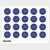 Rond Sticker Royal Blue Diamonds (Feuille)