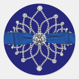 Rond Sticker Royal Blue Diamonds