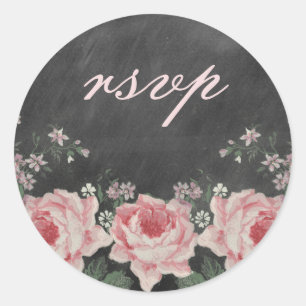 Rond Sticker RSVP Rose vintage