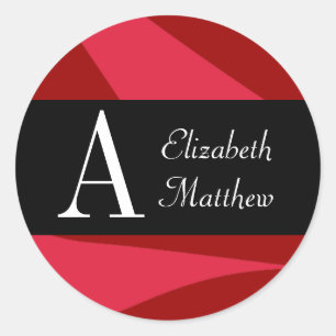 Rond Sticker Ruby Red Personnaliser Dernier et prénom