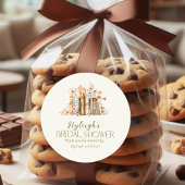 Rond Sticker Rustic Elegance Floral Book Fête des marié