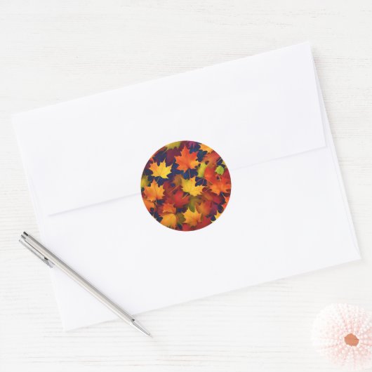 Rond Sticker Rustic Fall Folier (Enveloppe)