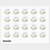 Rond Sticker Rustic Floral Mariage (Feuille)