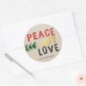 Rond Sticker Rustic Gold Peace Joy and Love Christmas (Enveloppe)