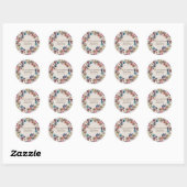 Rond Sticker Rustique Boho Floral Feather, Favoriser (Feuille)