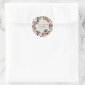 Rond Sticker Rustique Boho Floral Feather, Favoriser (Sac)