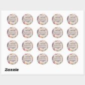 Rond Sticker Rustique Boho Graduation Merci Faveurs (Feuille)