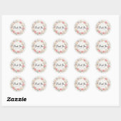 Rond Sticker Rustique Floral Botanique Merci d'annivers (Feuille)