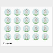 Rond Sticker Safari Animaux - Zebra (Feuille)