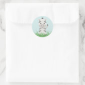 Rond Sticker Safari Animaux - Zebra (Sac)