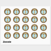Rond Sticker Safari Giraffe (Feuille)
