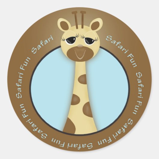 Rond Sticker Safari Giraffe (Devant)