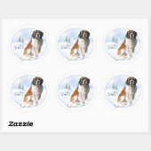 Rond Sticker Saint Bernard Noel (Feuille)