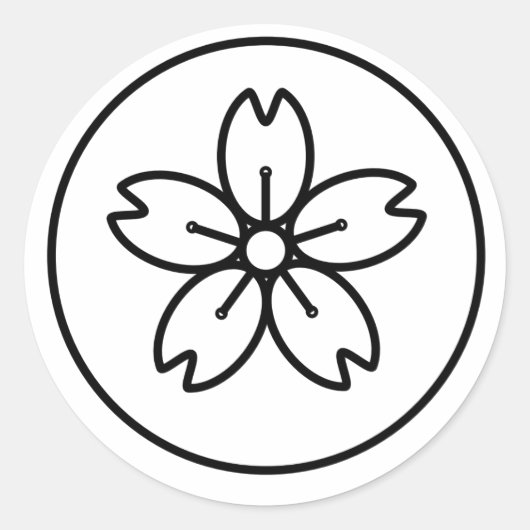 Rond Sticker Sakura cerclé (Devant)
