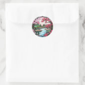Rond Sticker Sakura en floraison (Sac)