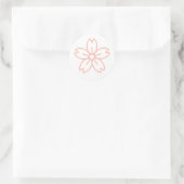 Rond Sticker Sakura (Fleur de cerisier) rose vif (Sac)