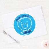 Rond Sticker Sam Stickman Anniversaire Classic Round (Enveloppe)